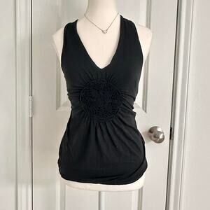 Banana Republic Size XS Black Vintage Y2K Halter Neck Backless Top